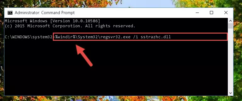 Cleaning the problematic registry of the Sstrazhc.dll library from the Windows Registry Editor