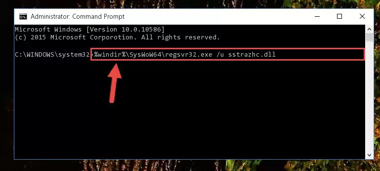 Reregistering the Sstrazhc.dll library in the system (for 64 Bit)