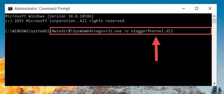 Reregistering the Staggerfkernel.dll file in the system (for 64 Bit)