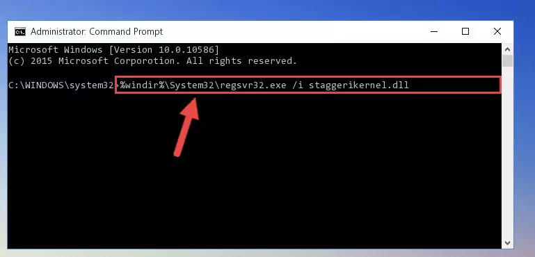 Reregistering the Staggerikernel.dll library in the system (for 64 Bit)