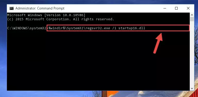 Deleting the damaged registry of the Startup16.dll
