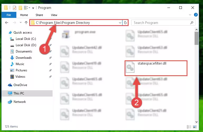Choosing the Statespacefilter.dll library