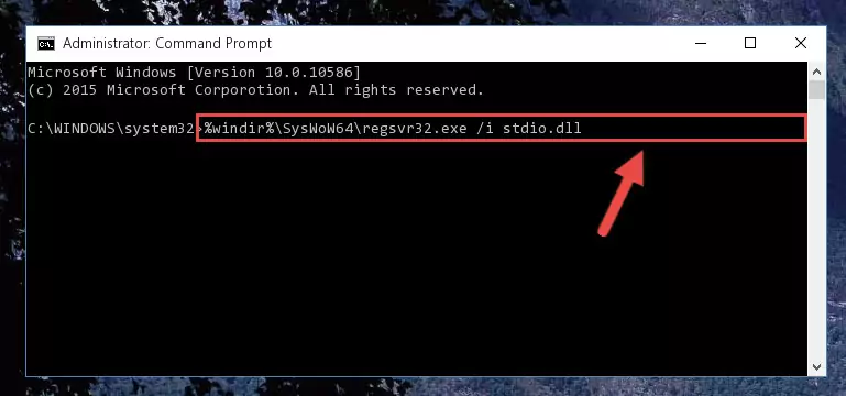 Deleting the Stdio.dll file's problematic registry in the Windows Registry Editor