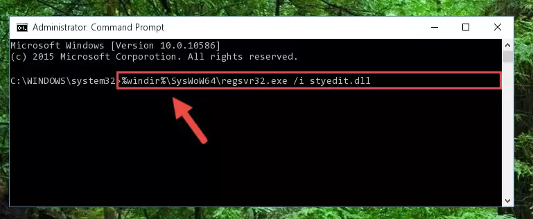 Deleting the damaged registry of the Styedit.dll