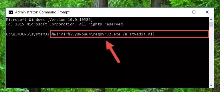Creating a new registry for the Styedit.dll library in the Windows Registry Editor