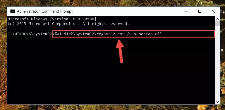 Reregistering the Supertap.dll file in the system