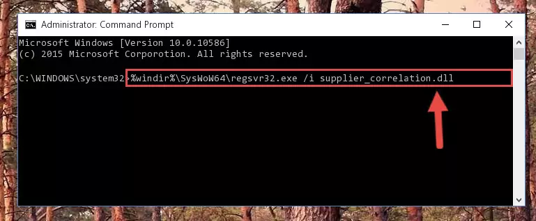 Uninstalling the Supplier_correlation.dll library from the system registry