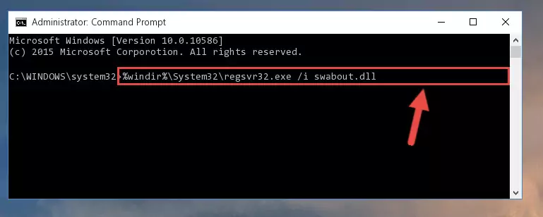 Deleting the Swabout.dll library's problematic registry in the Windows Registry Editor