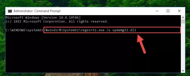 Extracting the Symamg32.dll library from the .zip file