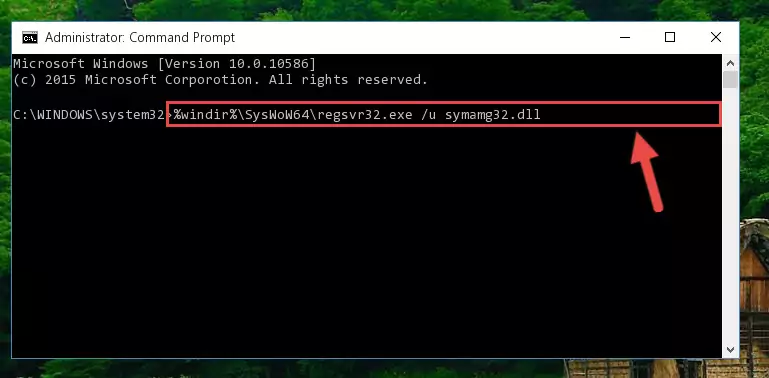Creating a new registry for the Symamg32.dll library in the Windows Registry Editor