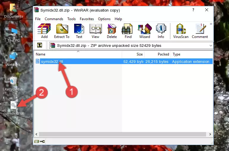 Copying the Symidx32.dll file into the file folder of the software.