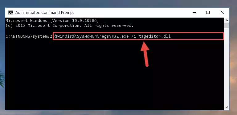 Cleaning the problematic registry of the Tageditor.dll file from the Windows Registry Editor