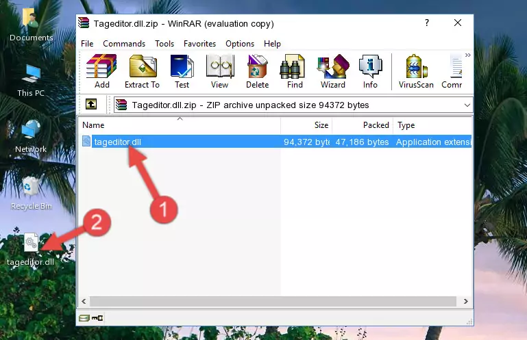 Copying the Tageditor.dll file into the software's file folder