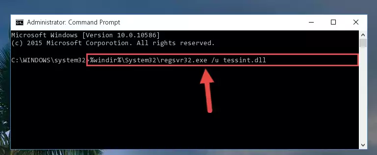 Reregistering the Tessint.dll file in the system