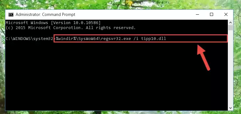 Uninstalling the damaged Tipp10.dll library's registry from the system (for 64 Bit)