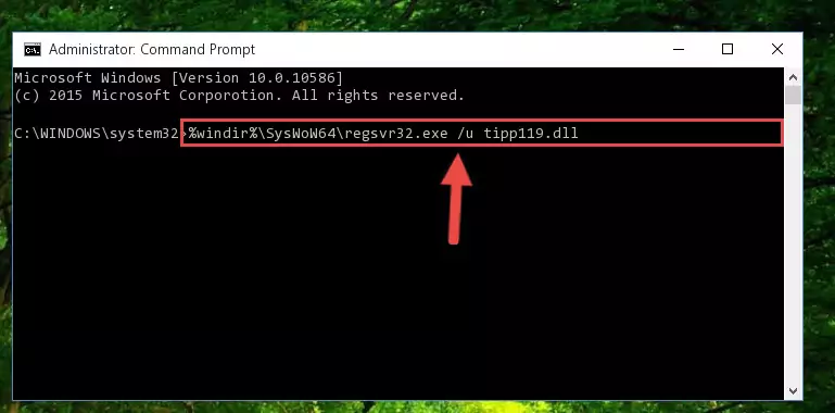 Creating a new registry for the Tipp119.dll file in the Windows Registry Editor