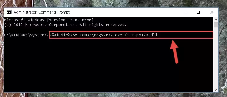 Uninstalling the Tipp120.dll file from the system registry
