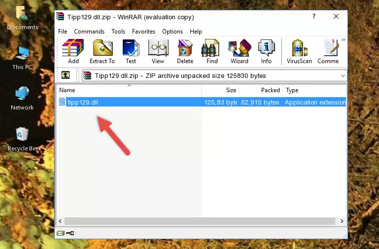 Pasting the Tipp129.dll file into the software's file folder