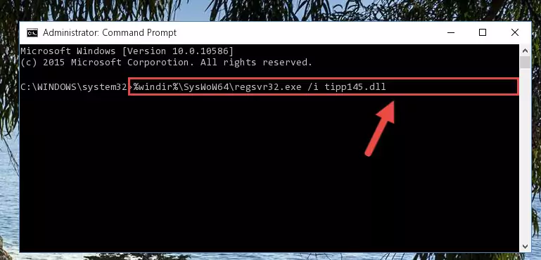 Uninstalling the damaged Tipp145.dll library's registry from the system (for 64 Bit)