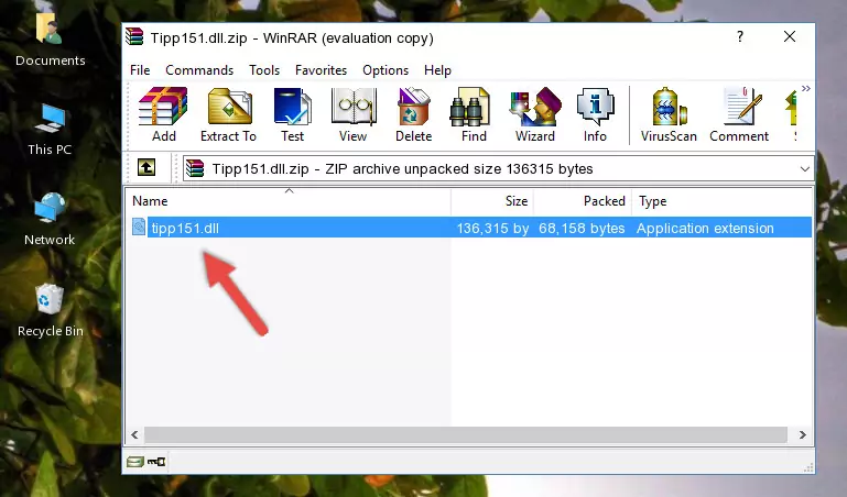 Pasting the Tipp151.dll file into the software's file folder