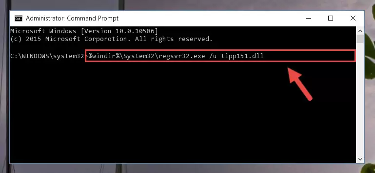 Reregistering the Tipp151.dll file in the system