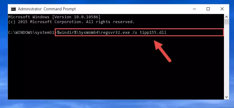 Creating a new registry for the Tipp155.dll library in the Windows Registry Editor