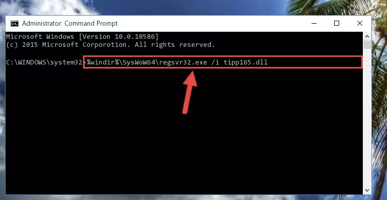 Uninstalling the damaged Tipp165.dll file's registry from the system (for 64 Bit)