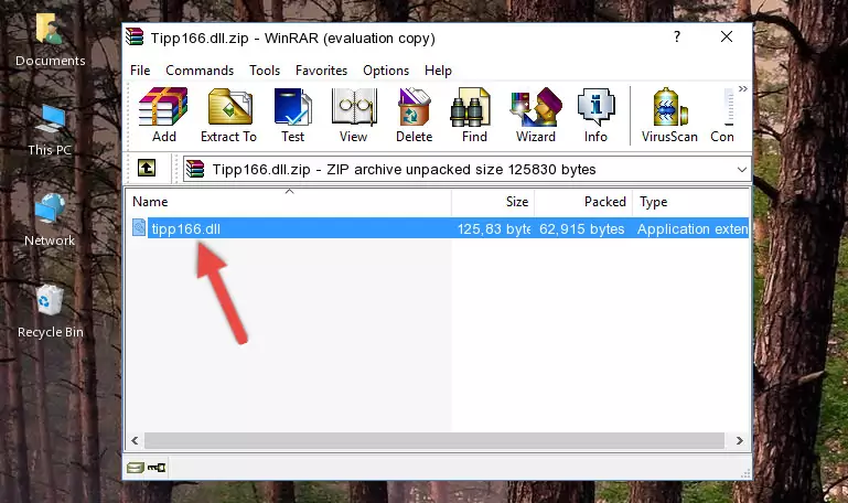 Copying the Tipp166.dll file into the software's file folder