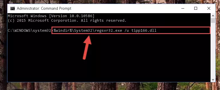 Reregistering the Tipp166.dll file in the system