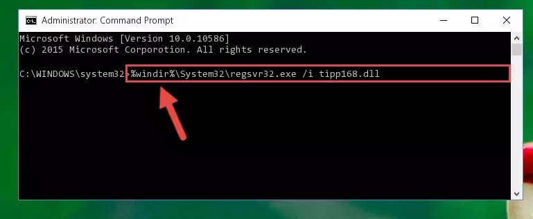 Uninstalling the Tipp168.dll file from the system registry