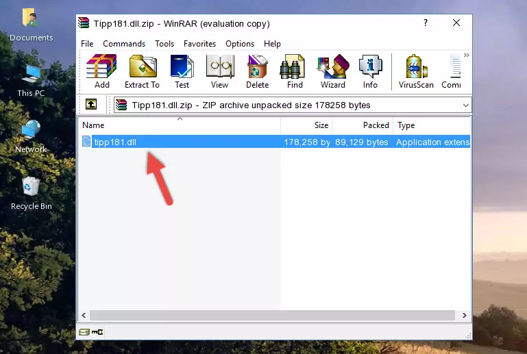 Copying the Tipp181.dll file into the software's file folder