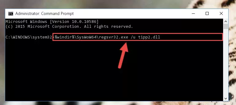Reregistering the Tipp2.dll library in the system