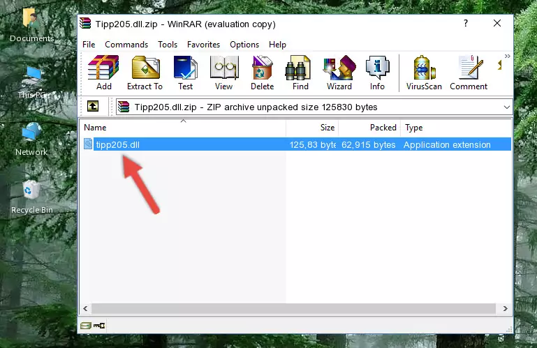 Pasting the Tipp205.dll file into the software's file folder