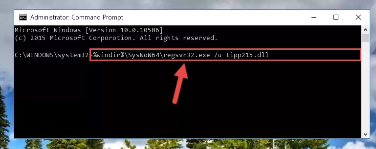 Reregistering the Tipp215.dll library in the system (for 64 Bit)