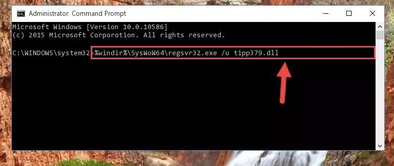 Reregistering the Tipp379.dll library in the system
