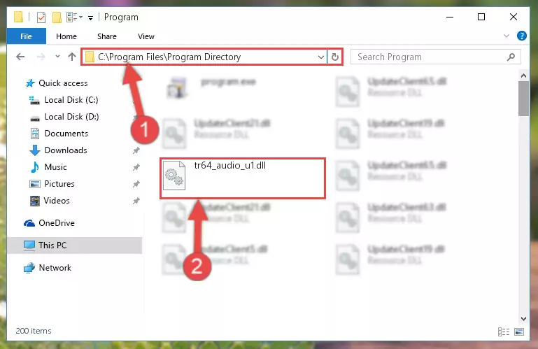 Uninstalling the broken registry of the Tr64_audio_u1.dll library from the Windows Registry Editor (for 64 Bit)