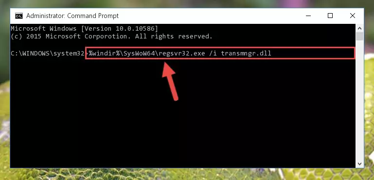 Deleting the Transmngr.dll file's problematic registry in the Windows Registry Editor