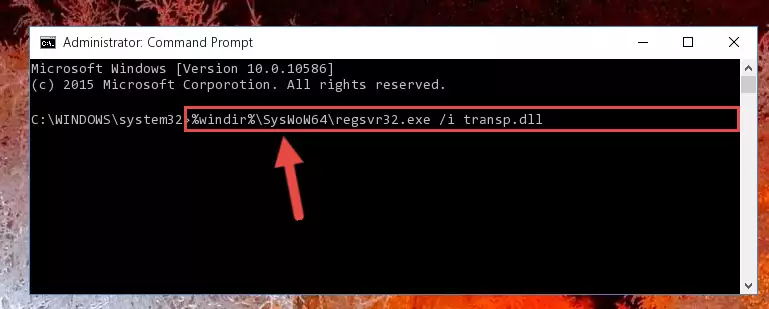 Deleting the Transp.dll file's problematic registry in the Windows Registry Editor