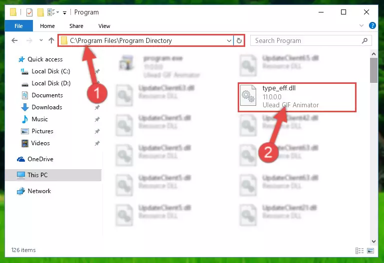 Choosing the Type_eff.dll file