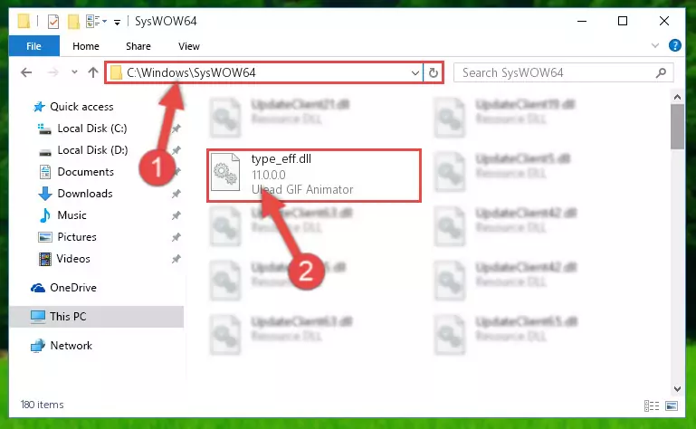 Extracting the Type_eff.dll file to the desktop
