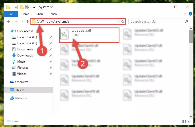 Copying the Typeddata.dll library to the Windows/sysWOW64 directory
