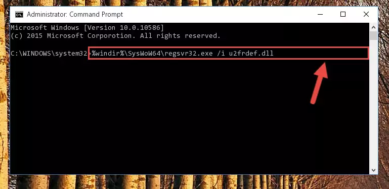 Uninstalling the damaged U2frdef.dll file's registry from the system (for 64 Bit)