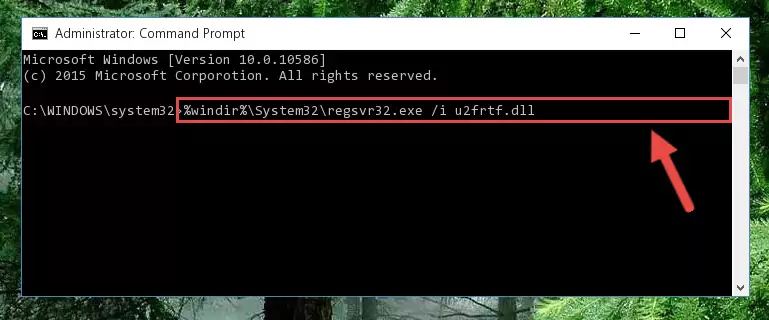 Cleaning the problematic registry of the U2frtf.dll file from the Windows Registry Editor