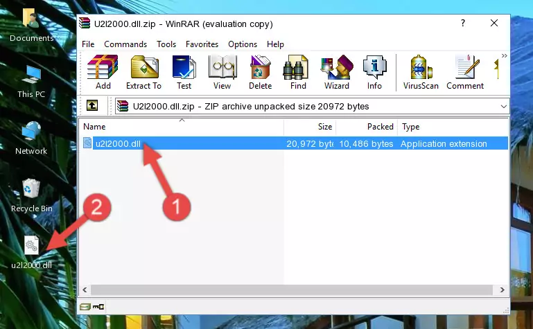 Copying the U2l2000.dll file into the file folder of the software.