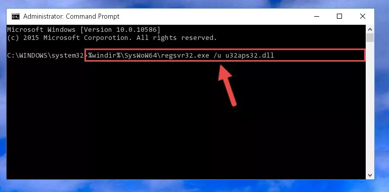 Creating a new registry for the U32aps32.dll file in the Windows Registry Editor