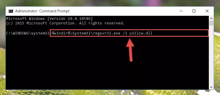 Uninstalling the U32lzw.dll library from the system registry