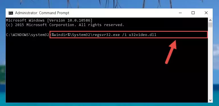 Deleting the damaged registry of the U32video.dll