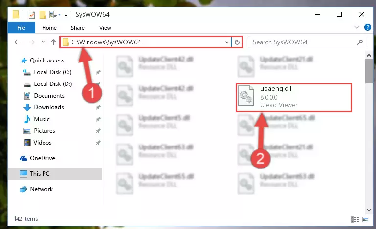 Copying the Ubaeng.dll file to the Windows/sysWOW64 folder