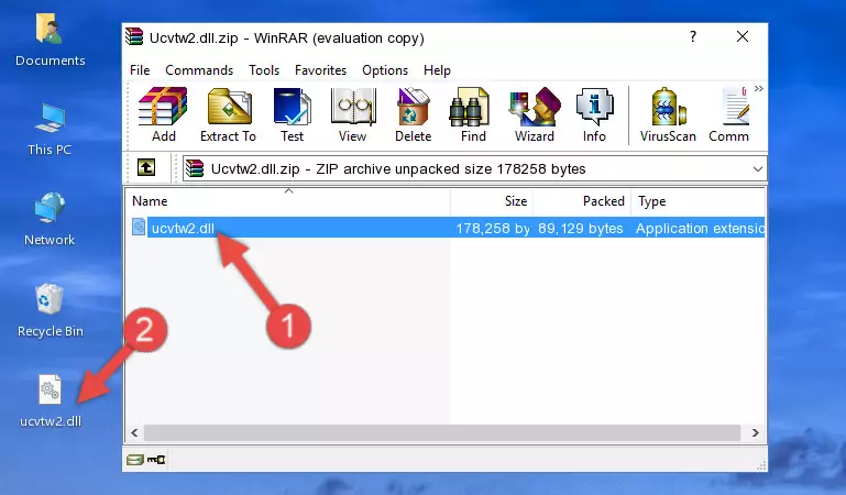 Copying the Ucvtw2.dll file into the software's file folder