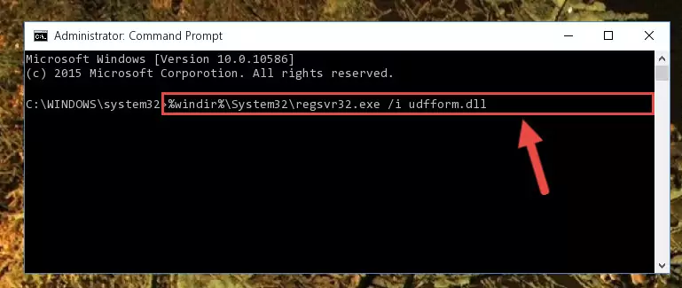 Reregistering the Udfform.dll library in the system (for 64 Bit)